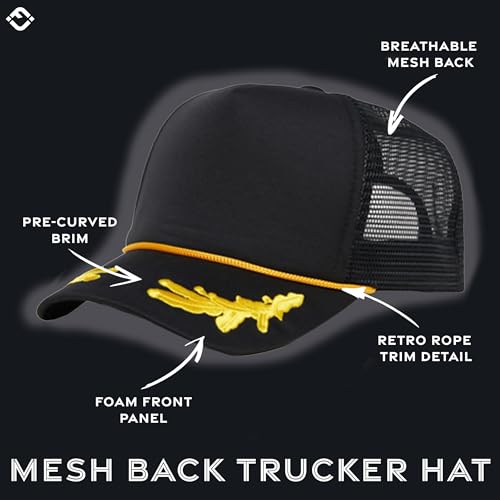 Image of Funky Junque Foam Trucker Hat, Trucker Hats for Women & Men - Blank Adjustable Snapback Mesh Back Baseball Cap