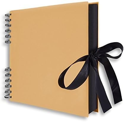 Scrapbook, 10x7" Photo Album 20 Black Pages, Great for Craft Paper, Wedding Guest Book, Mothers' Day DIY Photo