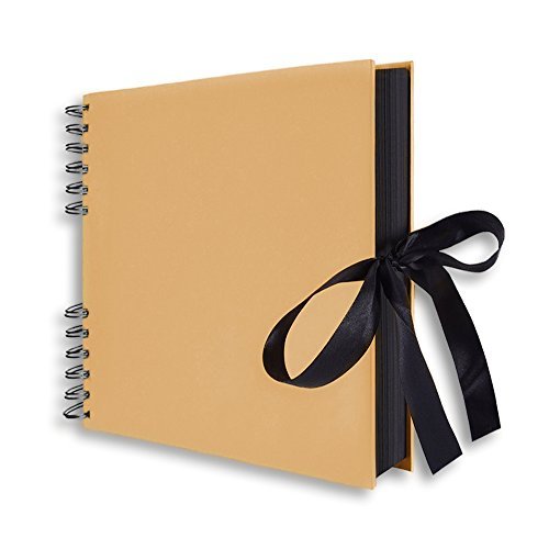 Scrapbook, 10X7" Photo Album 20 Black Pages, Great For Craft Paper, Wedding Guest Book, Mothers' Day Diy Photo #TOP2