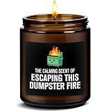 Funny Farewell, Leaving, Goodbye, New Job Retirement Gifts for Coworker - Sarcastic Dumpster Fire Candle Gift for Women, Men, Boss - Friend Moving Away Housewarming Gifts