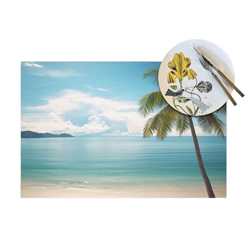 Set de table vinyle de qualité supérieure lavable 30x45cm design palmier
