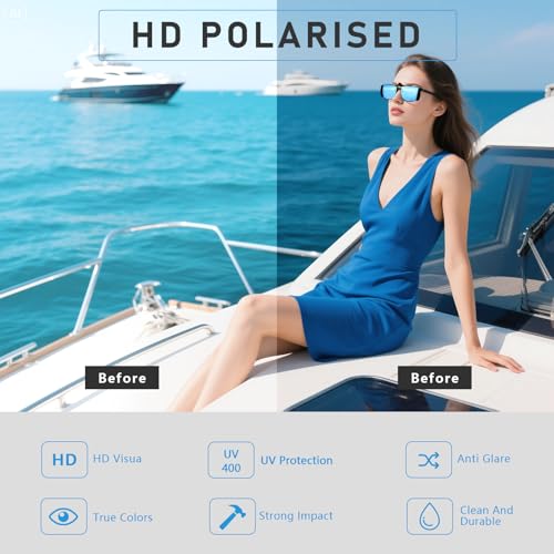 Image of Hifot Clip on Sunglasses 4 Pack,Polarized Lens Fit Over Prescription Glasses,Flip up Rimless Sunglasses