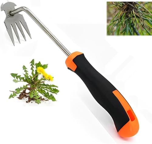 Carrie Rowe Weed Puller Tool, 2023 New Durable Garden Weed Pulling Tool, Portable Garden Weeder Tool for Vegetable Gardening Backyard Farm Planting & Weeding (Rubber Handle)