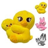 HBSFBH Peluche Stray Kids, Skzoo Plush Doll, Stray Ki-DS Animal Plushie, Str-ay Ki-DS Muñeco de Peluche (una Grande y una pequeña) (Amarillo)