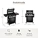 BURNHARD® Gasgrill 3-Brenner inkl. BACKBURNER, 900°C Infrarot-Keramikbrenner, Seitenkochfeld, Gusseisen-Grillrost, Grillabdeckung, Grillwagen, klappbare Seitentische, Schwarz – FRED Deluxe