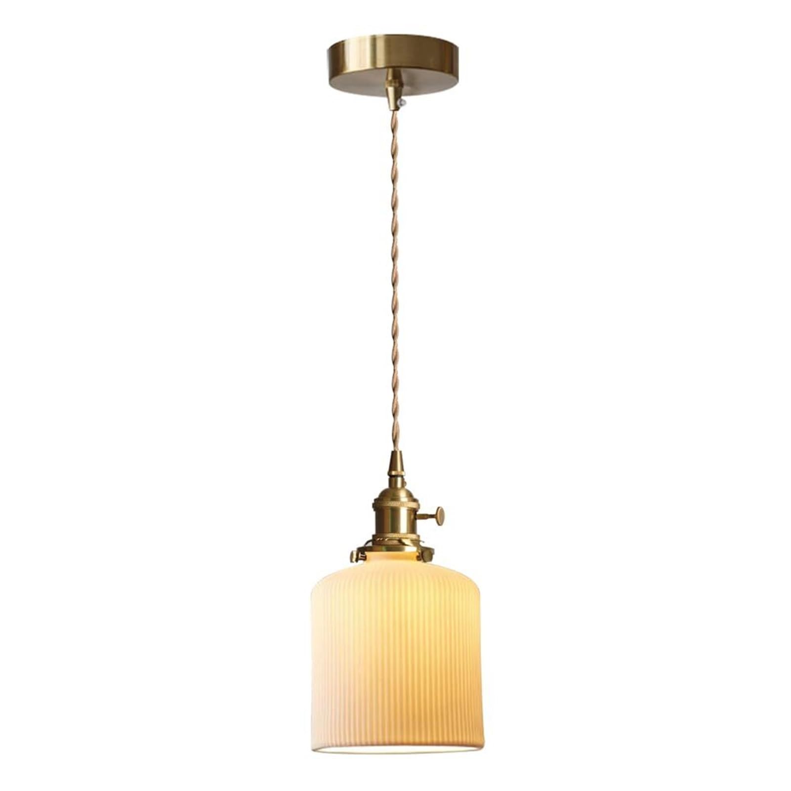 HUAYUSEDF Industrial Ceramic Pendant Lamp Chandelier Hanging Lighting Ceiling Fixture E27 Single Head Flush Mount for Living Room Bedroom Bar