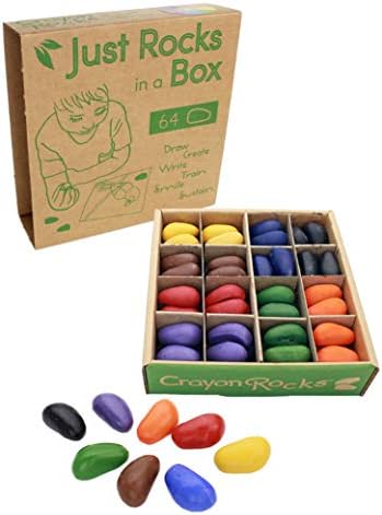 Crayon Rocks Just Rocks in a Box, 8 Colors, Tripod Grip Crayons Made For Handwriting Development in Kids and Toddlers, Fun & Educational, Creative Activity, 8 of Each Color - 64 Count