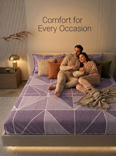 Image of Mafatlal 125 GSM Merino Double Bedsheet with Pillow Covers |90 x 100 Inches | Soft, Breathable & Lightweight | Wine