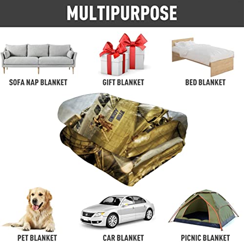 Hommomh 60" X 80" Blanket Throw Comfort Warmth Soft Plush Throw For Couch Military Airplane Girl Retro Vintage #TOP5