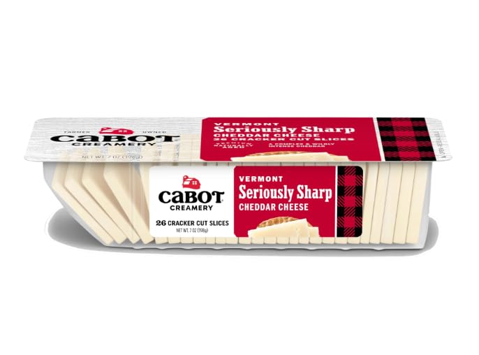 Cabot Cracker Cut Slices Cheese Seriously Sharp, Gouda, Pepper Jack - 7oz x 3 packs