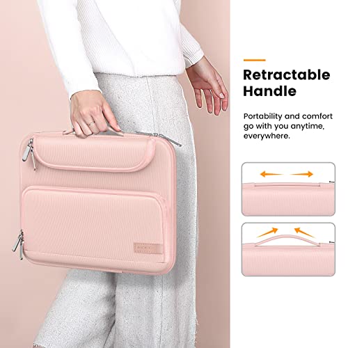 Moko 9-11 Inch Tablet Sleeve Bag, Fits Ipad Air 5 10.9" 2022, Ipad Pro 11 M2 2022-2018, Ipad 9/8/7Th Gen 10.2, Tab S8 11", Waterproof Polyester Bag With Double Pockets, Retractable Handle, Pink #TOP5