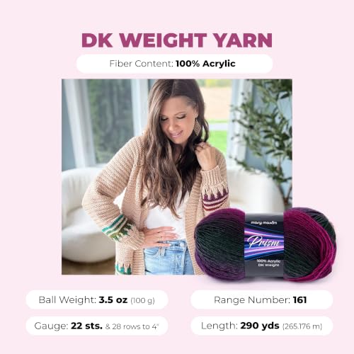 Image of Mary Maxim Prism Yarn, Acrylic Multicolor DK Yarn, 290 Yards, Succulent | Ombre Yarn, 3 Weight, Machine Wash, For Knitting and Crochet, Create Baby Items, Blankets, Afghans, Clothing Variegated Yarn