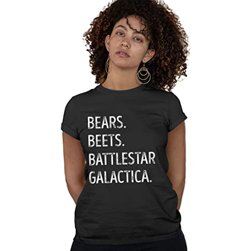 Feisty And Fabulous Jim Impersonating Dwight, Fact, Bears, Beets, Battlestar T-Shirt, Xl, Black #TOP4