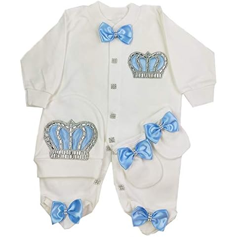 B-Bling Newborn baby boy crown jewels Layette 3 piece gift set 0-3 months and 3-6 months Cover