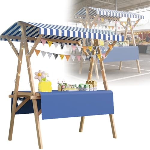 Table d'exposition avec auvent en bois noble pour présentation haut de gamme
