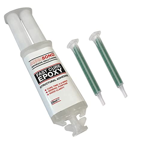 Megabond Fast Cure Epoxy Adhesive 25ml Syringe with 2 Nozzles