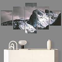 SIGNWIN 5 Panel Canvas Wall Art Beach Blue Coastal Cool Photography Relax/Calm for Home Decorations Ready to Hang - 60