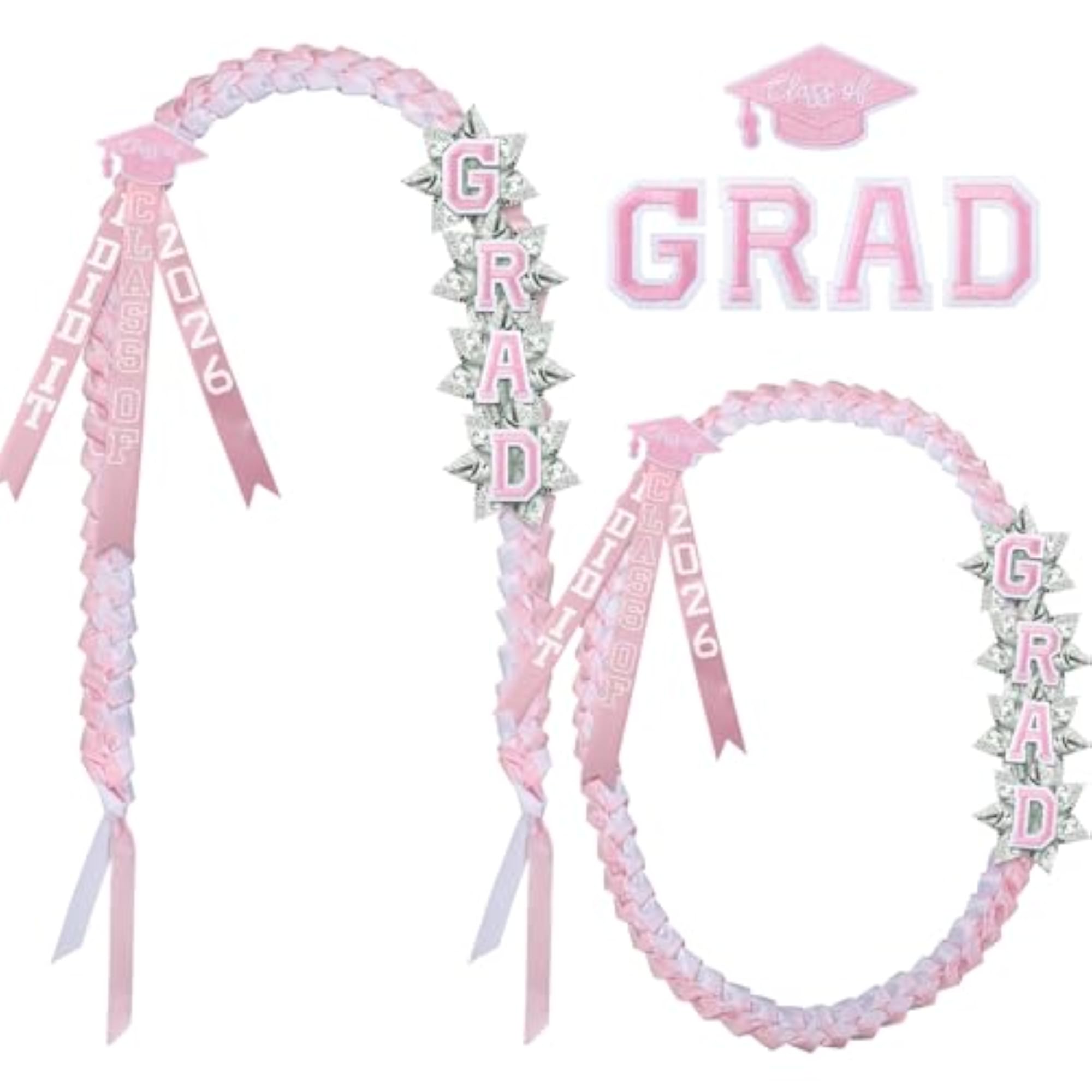 Handmade Graduation Ribbon Lei Necklace, Class of 2026 Gift
