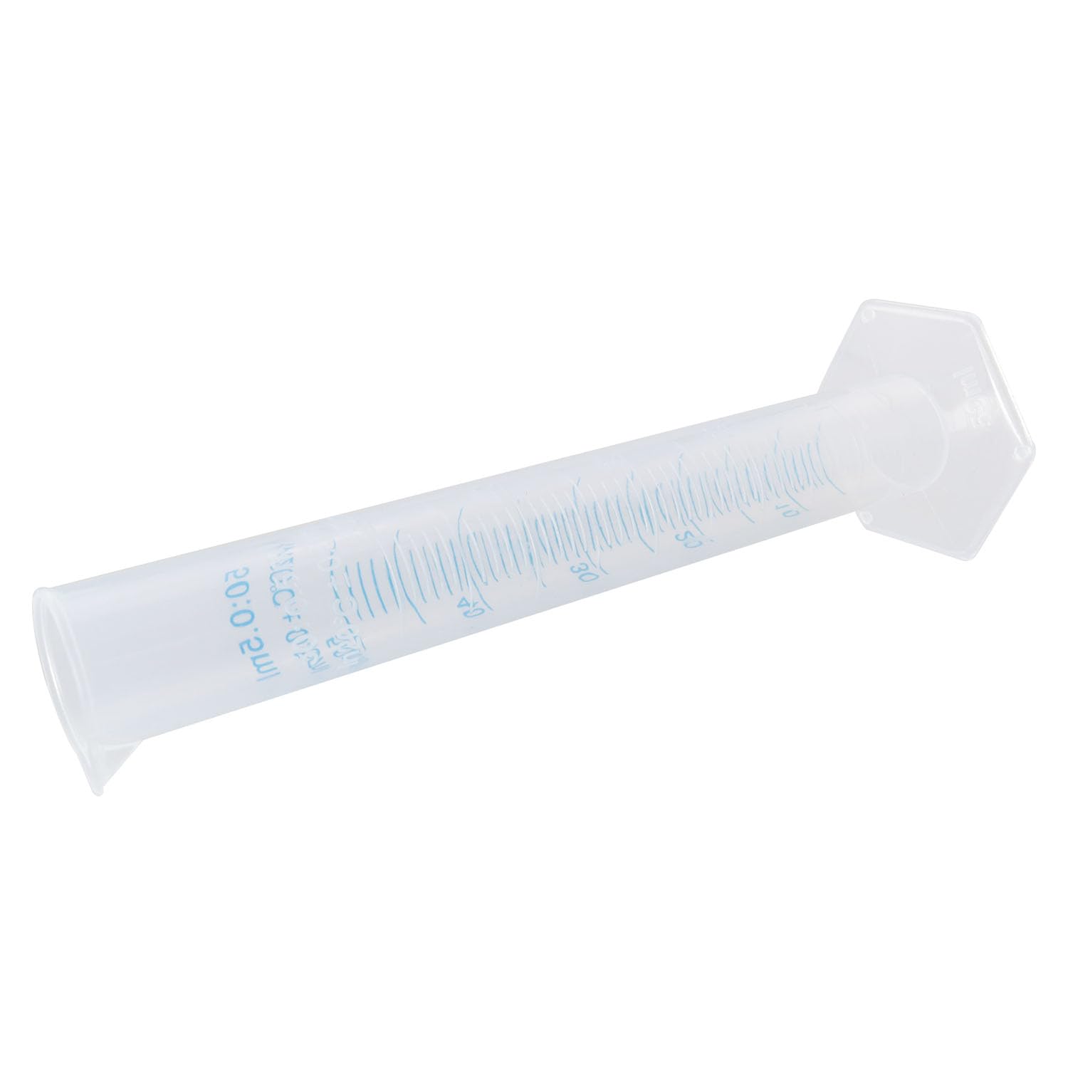 2PCS Blue Graduated 50ml Measuring Cylinder Plastic Transparent Measuring Cylinder Beaker Tube Diameter 1inch Scientific Experiment Liquid Flask for Laboratory Testing Teaching Tool