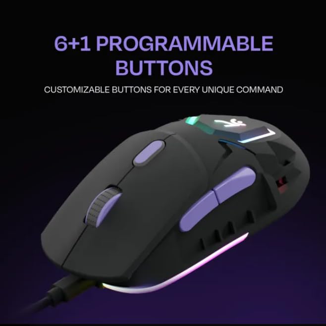 Image of Kreo Pegasus 58 GMS Ultra Lightweight Wireless Gaming Mouse, Top PixArt Sensor, 6 Programmable Buttons, Bluetooth, 2.4GHz Connectivity Gaming Mouse, DPI Upto 26000, Software Included (Griphin)