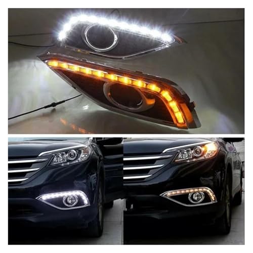 Luces de circulación diurna LED DRL con lámpara antiniebla e intermitente amarillo para coche 4