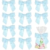 AIMUDI Blue Bows for Baby Shower 4.5' Pre-Tied Baby Blue Bows with Twist Ties Light Blue Ribbon Bows for Crafts Premade Bows for Gift Wrap Christmas Tree Wedding Decor Gender Reveal Party - 36 PCs