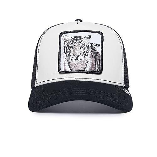 Goorin Bros. The Farm Trucker-Kappe aus Netzstoff für Damen und Herren męska czapka z daszkiem, Czarny/biały (biały tygrys), rozmiar uniwersalny