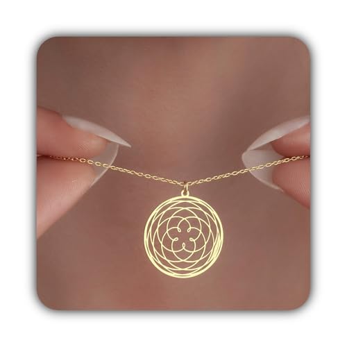 Sterling Silver Rose of Venus Necklace: Sacred Geometry Pendant