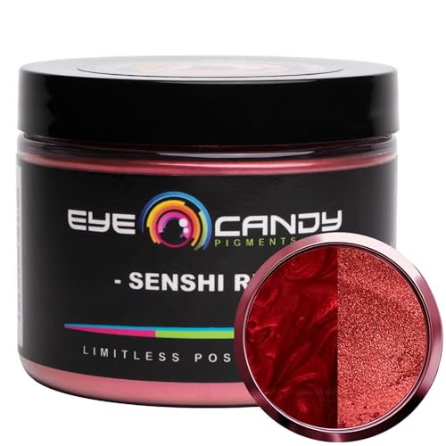 Eye Candy Pigments Premium True Red Mica Powder - Senshi Red (50gr) - for Epoxy Resin Soap Paint Woodworking Acrylic Pouring Bath Bombs Fishing Lures - DIY Arts and Crafts Additive