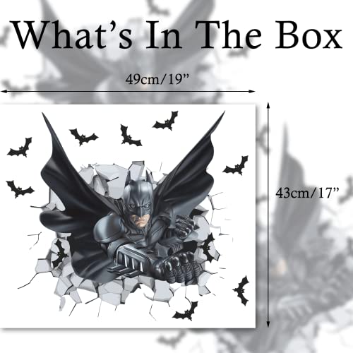 Boys Wall Decals Vinyl Superhero Wall Stickers Peel And Stick Hero Bat Man Wall Decor For Kids Bedroom Living Room Baby Boy Nursery #TOP7