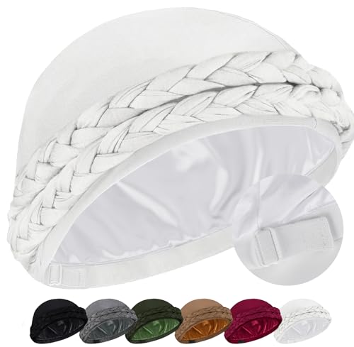 Durag écharpe pré-noué doublé satin pour préserver les tresses
