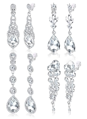 Jstyle JT-J-E0274-4 Pairs Silver Clip On Earrings cover