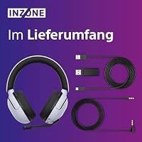 Sony INZONE H5 - Wireless Gaming Headset, 360 Spatial Sound für Gaming, komfortabler Sitz, 28 Std. Akkulaufzeit, geringe Latenz, Mikrofon mit AI, PC & PS5 kompatibel - Weiß – Ansicht 6