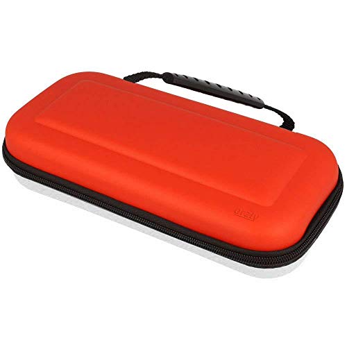 Image of Orzly Carry Case Compatible with Nintendo Switch and New Switch OLED Console -Protective Hard Portable Travel Carry Case Shell Pouch with Pockets for Accessories and Games (POKE)