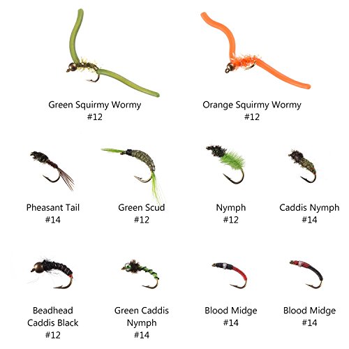 Image of BASSDASH Fly Fishing Flies Kit Fly Assortment Trout Bass Fishing with Fly Box with Dry /Wet Flies, Nymphs, Streamers, Popper