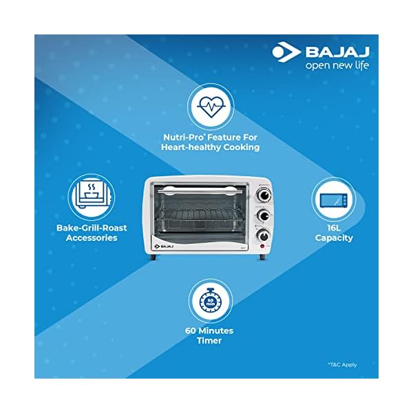 Bajaj 1603T 16 Litre Oven Toaster Grill (16 Litres OTG) with Baking