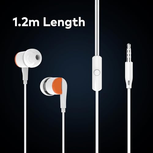 Image of Itel L20 Pro in Ear Wired Headphones | 14Mm Super Bass Driver | Built-in Music & Call Control | in-Line Microphone | 1.2M Cable Length | White