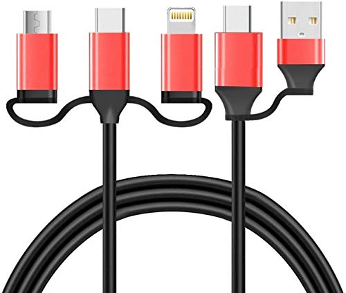 2-to-3 Multi Fast Charging 100W PD Cable, USB C/USB to USB C/Micro/8Pin Cabler (3.3Ft)