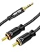 Produktbild SOLMIMI Cinch auf Klinke 3,5 Aux Chinch Kabel 3,5mm Stecker zu 2x Cinch RCA Stecker Stereo Kabel für Plattenteller, Lautsprecher, Receiver, Verstärker, Mixer, DJ-Controller, HiFi Anlage - 2.4 Meter