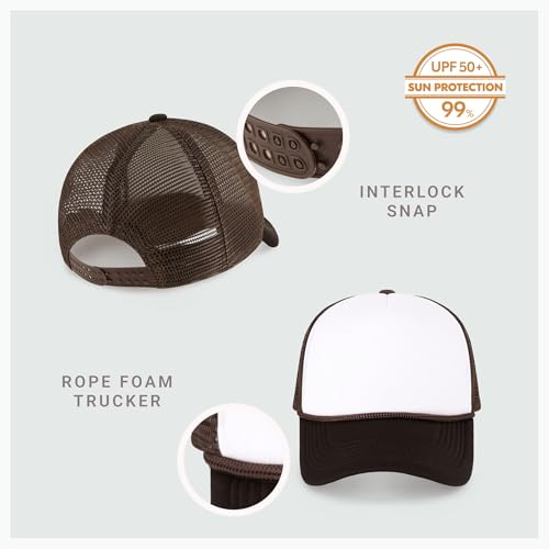Image of CHOK.LIDS Classic Foam Trucker Hat Summer Mesh Rope Cap Solid Two Toned Blank Hat Mens Womens Adjustable Strap Light Weight