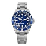 watchdives WD1969 Pro Dive Watches VH31 Sweep Second Quartz Watch 38mm Sapphire Crystal Luxury Wristwatch 200m Diving Watch for Men (Blue)