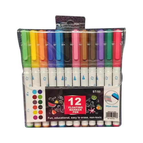 Rotuladores de pintura, 12 marcadores de pizarra blanca a base de agua para niños, no irritantes, a prueba de fugas, marcadores de secado rápido para pizarra, vidrio y tazas