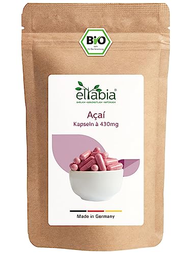 Cápsulas de acai orgánico, 200 unidades, en calidad de alimentos crudos liofilizados, dosis diaria de 860 mg, 100% puro, sin aditivos ni veganos, ideal para viajes