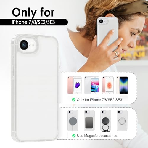 Image of TENOC Phone Case Compatible with iPhone SE (2nd 2020 and 3rd 2022 Generation) & iPhone 7 & iPhone 8, Frosted Case Translucent Protective Bumper Matte Hard Back Cover for 4.7 Inch