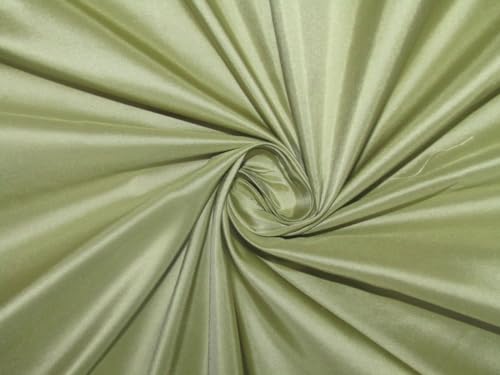 Tissu taffetas de pure soie olive clair 137cm pour haute couture