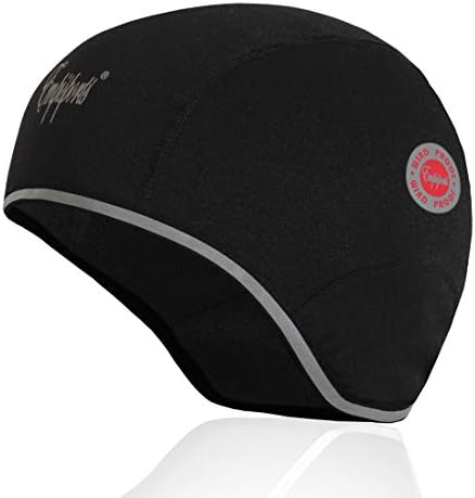 EMPISPORTS Thermal Helmet Liner Skull Cap Ears Windproof Protection Winter Warm Cycling Running Skiing Beanie Winter (Pure Black, 1)