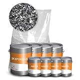 Steinteppich 10qm in Grigio Carnico 1-4mm - 100kg Marmorkies Dunkelgrau + 6kg Epoxidharz Bindemittel
