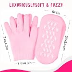 Moisturizing Glove and Sock, Gel Spa Moisturizing Therapy Sock ＆ Glove, Soften Repairing Dry Cracked, Hands Feet Skin Care, Effective in Repair Dry and Chapped Hands and Feet Skin Care(4 PCS Pink) - Image 4