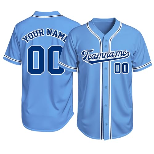 Image of Custom Baseball Jersey Personalized Stitched or Printed Name Number Baseball Shirt Sports Uniform Gifts for Men Women Youth