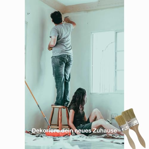 Flachpinsel Set,Pinsel mit 26 Stück,Pinselset 12/25/38/50 mm Breite,flachpinsel mit natürlichem Holzgriff für Farbe, Lack, Lackieren, Heimwerken,farbpinsel lasurpinsel